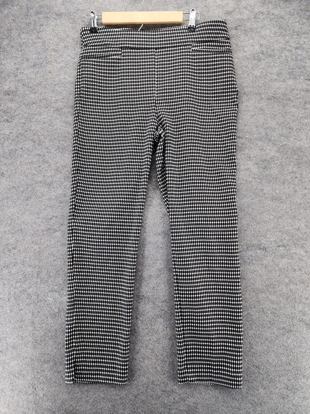 Chicos Dress Pants Womens 1R US 8 Black White Pull On